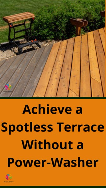 Eco-friendly terrace cleaning methods achieving a stain-free surface without a pressure washer